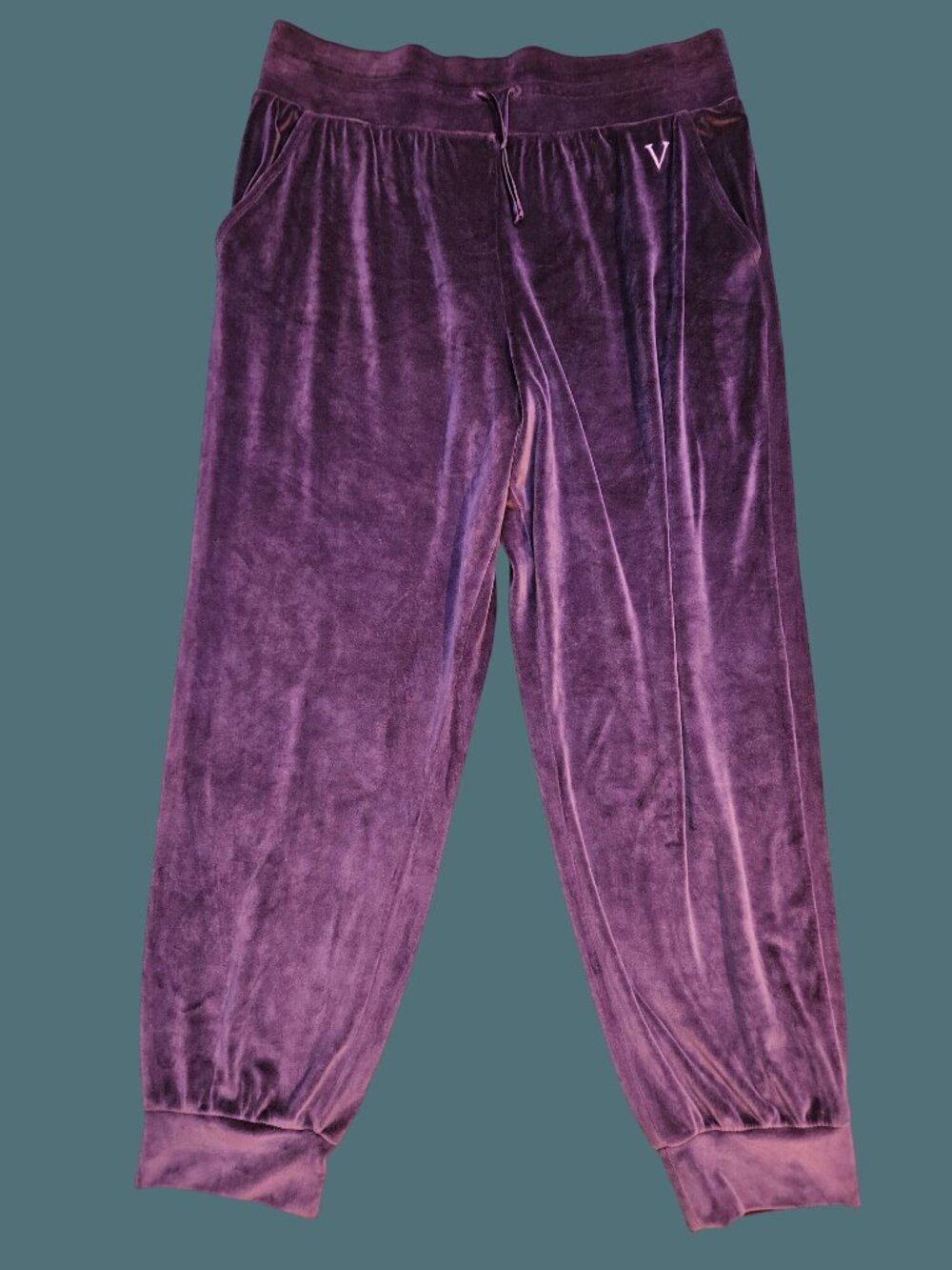 Victoria Secret Purple Velour Pull On Soft Lounge Jogging Pants Women Size XL